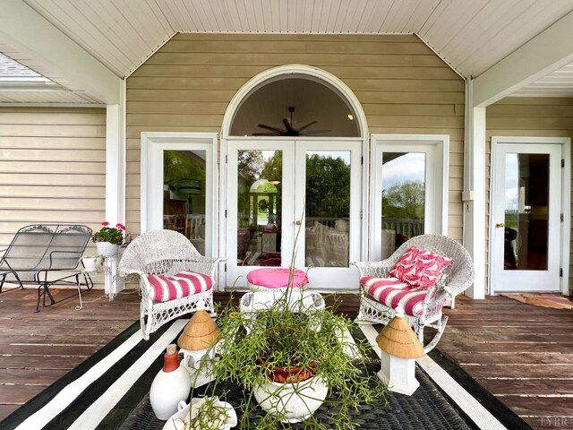216 Burford Farm Rd, Monroe, VA 24574 - wooden deck with french doors