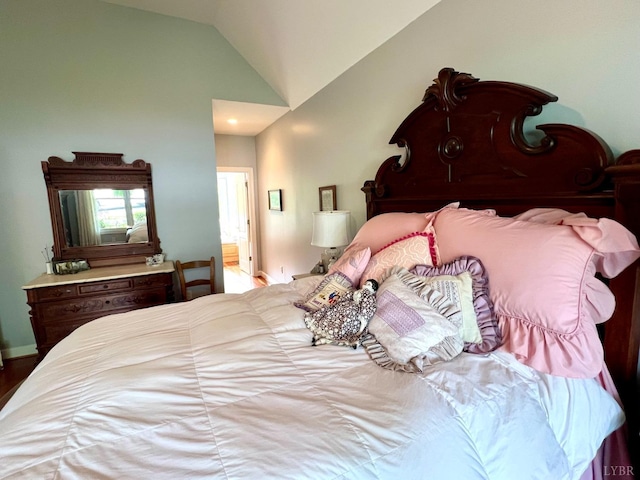 216 Burford Farm Rd, Monroe, VA 24574 - bedroom featuring vaulted ceiling and connected bathroom