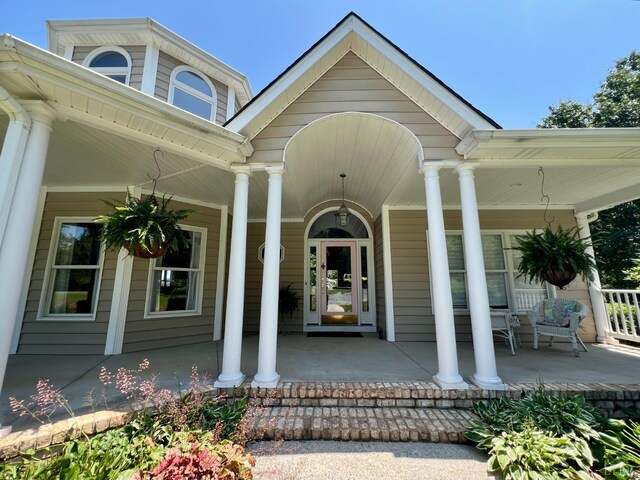 216 Burford Farm Rd, Monroe, VA 24574 - doorway to property with covered porch