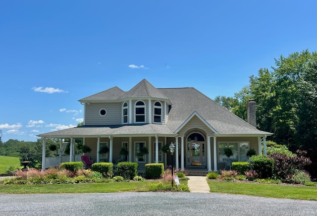 216 Burford Farm Rd, Monroe, VA 24574 - victorian home featuring a porch and a chimney