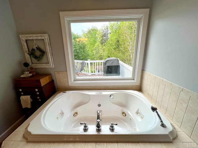 216 Burford Farm Rd, Monroe, VA 24574 - bathroom with a tub with jets and healthy amount of natural light