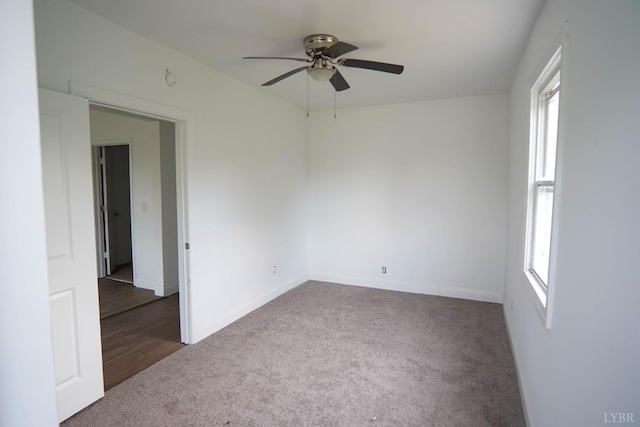 607 N St, Bedford, VA 24523 - carpeted spare room featuring a ceiling fan and baseboards