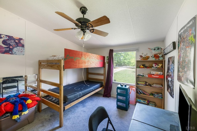 113 Carwile Rd, Rustburg, VA 24588 - bedroom with lofted ceiling, carpet, and ceiling fan