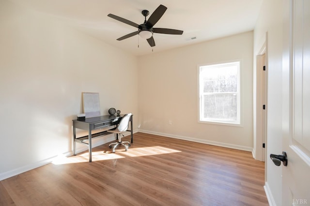 128 Brenleigh Ct Unit 108, Lynchburg, VA 24501 - office featuring wood finished floors, baseboards, and a ceiling fan