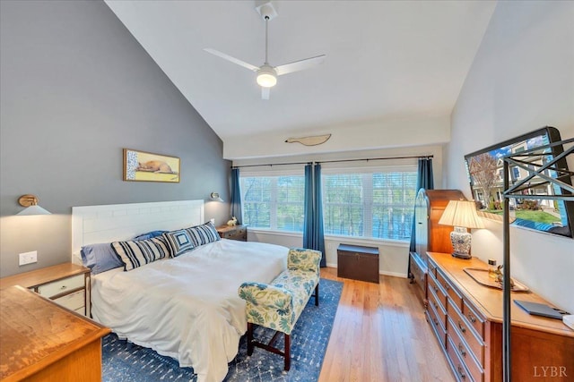 231 Mountain Cove Dr Unit 5, Hardy, VA 24101 - bedroom featuring high vaulted ceiling and light wood-style flooring