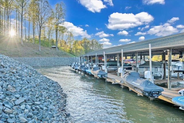 231 Mountain Cove Dr Unit 5, Hardy, VA 24101 - dock with boat lift and a water view