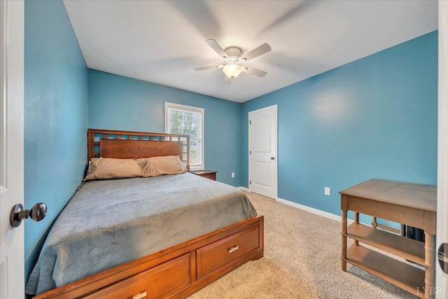 1400 Mountain Cut Rd, Appomattox, VA 24522 - bedroom with carpet, baseboards, and ceiling fan