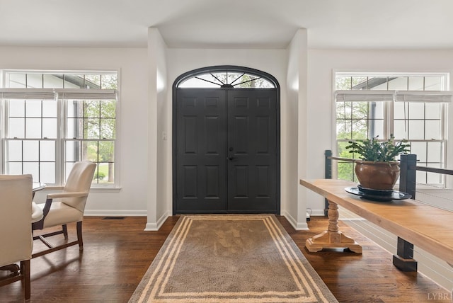 1208 Rocky Branch Dr, Forest, VA 24551 - foyer entrance with baseboards and dark wood-style flooring