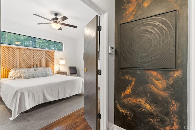 1208 Rocky Branch Dr, Forest, VA 24551 - bedroom featuring wood finished floors and ceiling fan