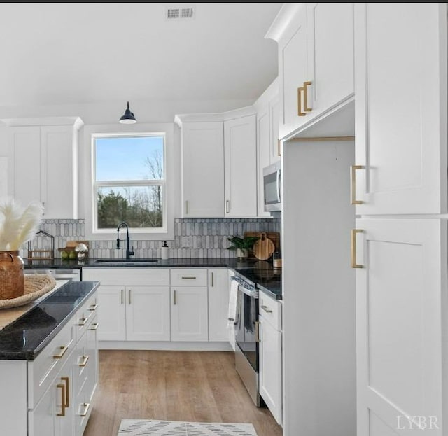 3494 Double Bridges Rd Lot 8, Spout Spring, VA 24593 - kitchen featuring a sink, stainless steel appliances, and white cabinets