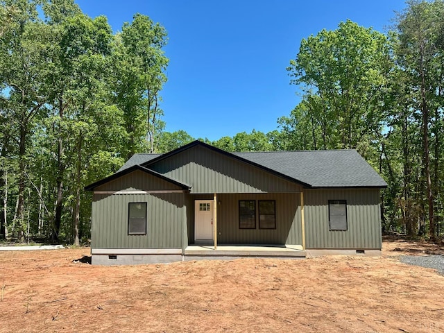 3494 Double Bridges Rd Lot 8, Spout Spring, VA 24593 - view of front of property with crawl space, a porch, and a shingled roof