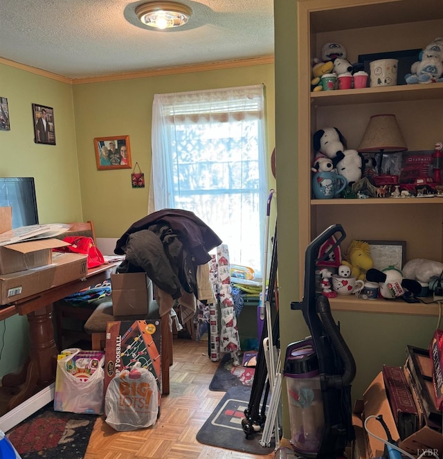 202 Stallion Way, Amherst, VA 24521 - home office with crown molding and a textured ceiling
