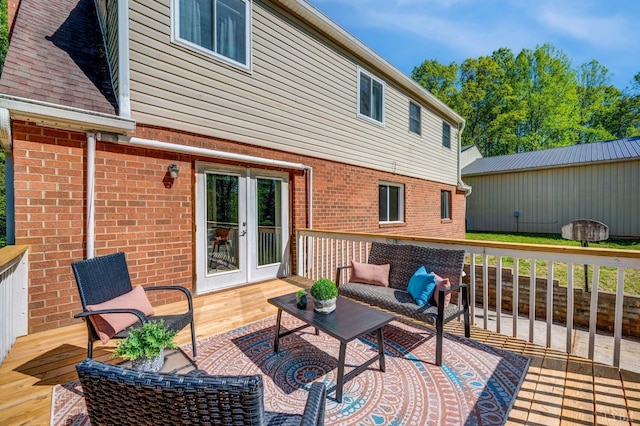 1132 Bancroft, Goode, VA 24556 - deck featuring french doors and an outdoor hangout area