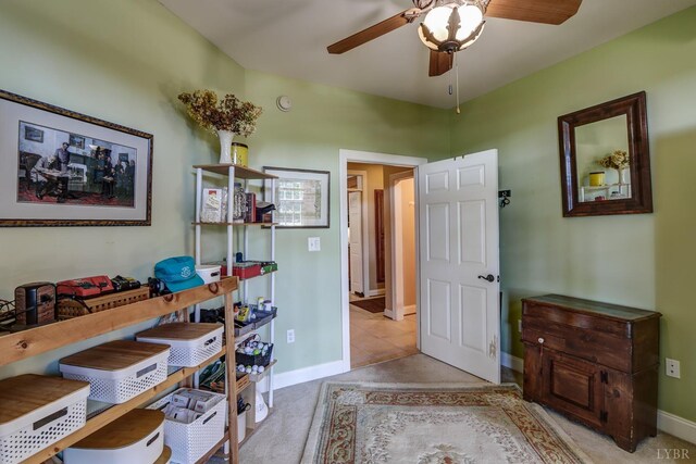 107 Emory Way, Amherst, VA 24521 - office with baseboards, ceiling fan, and light colored carpet