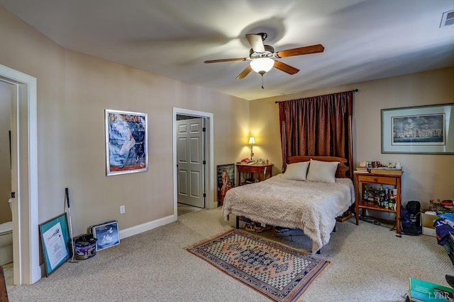 107 Emory Way, Amherst, VA 24521 - carpeted bedroom with baseboards, a ceiling fan, and visible vents