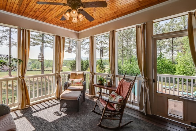 107 Emory Way, Amherst, VA 24521 - sunroom with wooden ceiling, plenty of natural light, and ornamental molding