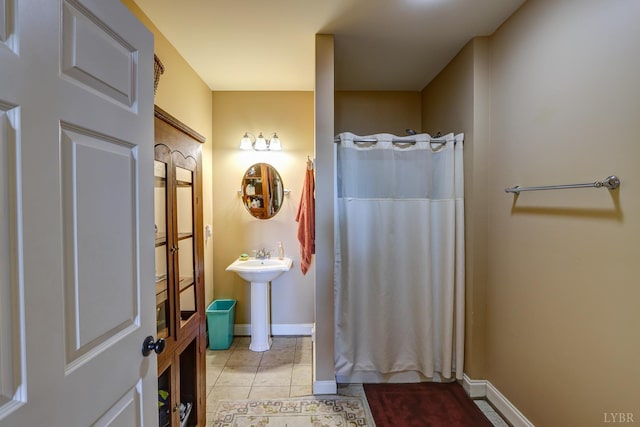 107 Emory Way, Amherst, VA 24521 - full bathroom with tile patterned flooring, baseboards, a sink, and a shower with curtain