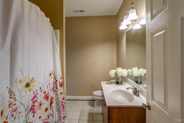 107 Emory Way, Amherst, VA 24521 - bathroom featuring toilet, visible vents, baseboards, tile patterned flooring, and vanity