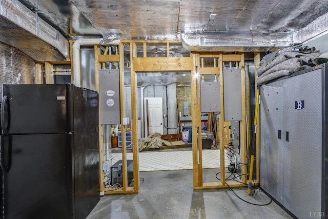107 Emory Way, Amherst, VA 24521 - unfinished below grade area with freestanding refrigerator