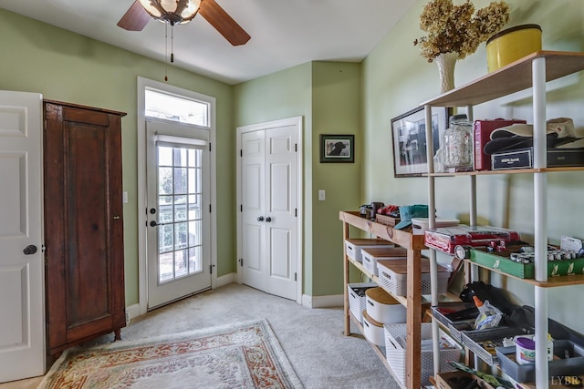 107 Emory Way, Amherst, VA 24521 - carpeted entrance foyer with a ceiling fan and baseboards