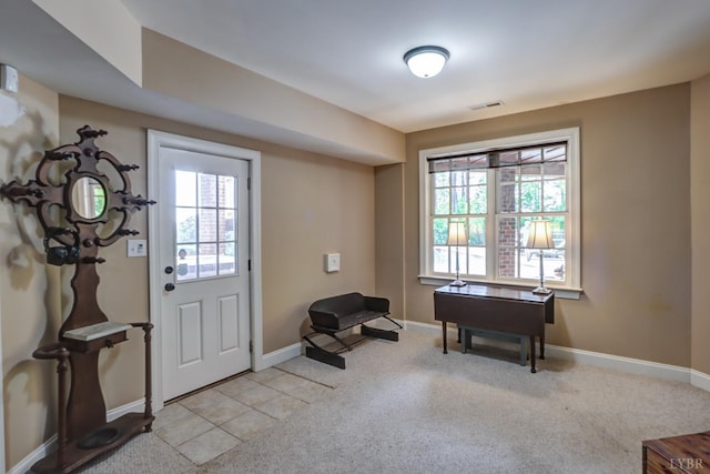 107 Emory Way, Amherst, VA 24521 - foyer with light colored carpet, baseboards, plenty of natural light, and visible vents