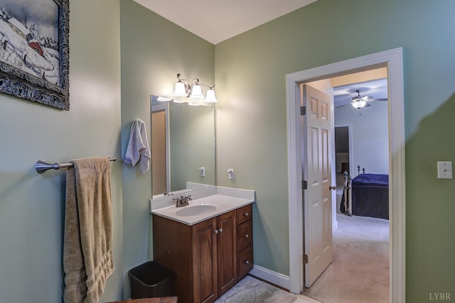 107 Emory Way, Amherst, VA 24521 - bathroom with a ceiling fan, ensuite bathroom, baseboards, and vanity