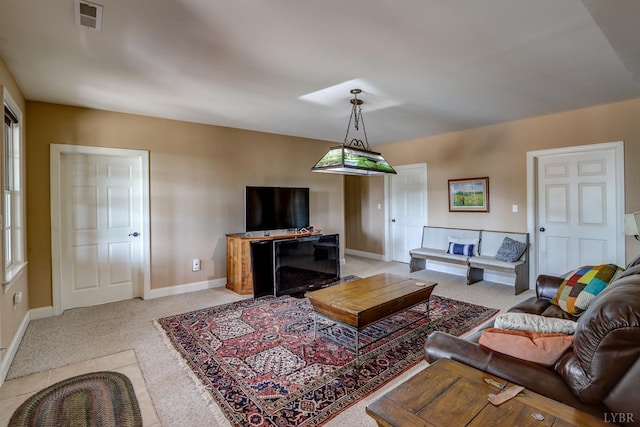 107 Emory Way, Amherst, VA 24521 - living area featuring light carpet, baseboards, and visible vents