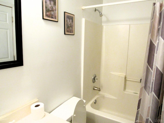 238 My Way, Amherst, VA 24521 - bathroom featuring toilet and shower / bathtub combination with curtain