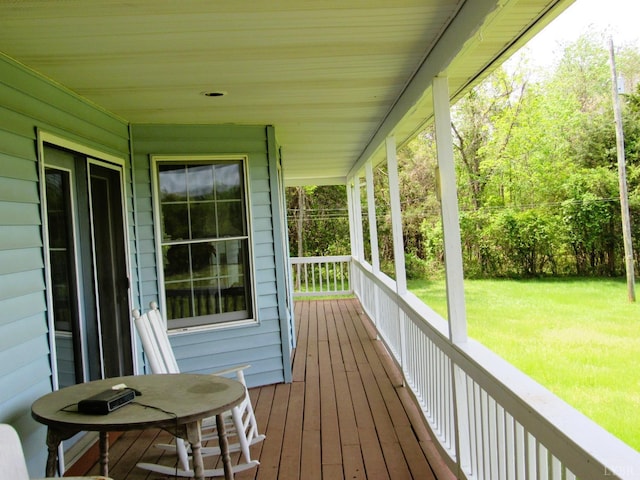 238 My Way, Amherst, VA 24521 - wooden porch with a yard