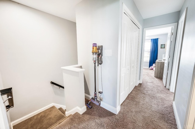 44 Sprouse Ln, Lynchburg, VA 24502 - hall featuring an upstairs landing, carpet, and baseboards