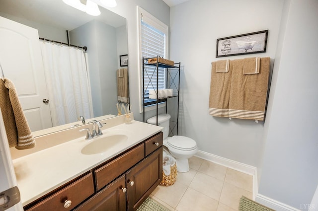 44 Sprouse Ln, Lynchburg, VA 24502 - bathroom with baseboards, tile patterned flooring, toilet, and vanity