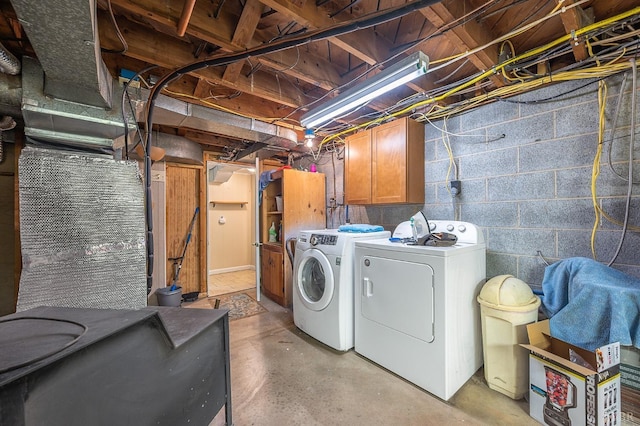 1206 Cedar Hill Dr, Lynchburg, VA 24502 - laundry room featuring separate washer and dryer and cabinet space