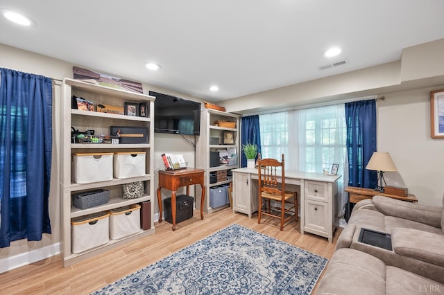 1206 Cedar Hill Dr, Lynchburg, VA 24502 - home office with light wood finished floors and recessed lighting