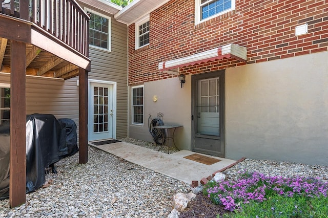 1206 Cedar Hill Dr, Lynchburg, VA 24502 - view of exterior entry with brick siding and stucco siding