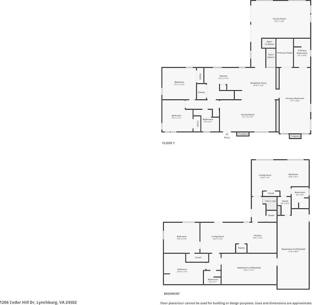 1206 Cedar Hill Dr, Lynchburg, VA 24502 - view of floor plan / room layout
