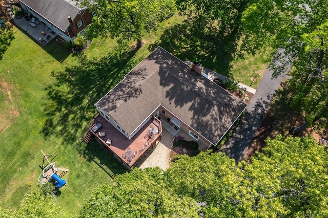 1206 Cedar Hill Dr, Lynchburg, VA 24502 - view from above of property featuring property boundaries highlighted