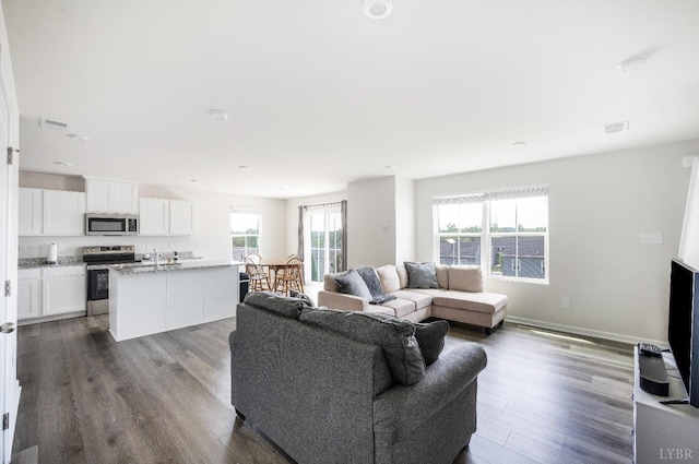 2641 Confederate Ave, Lynchburg, VA 24501 - living area with dark wood-style flooring and baseboards