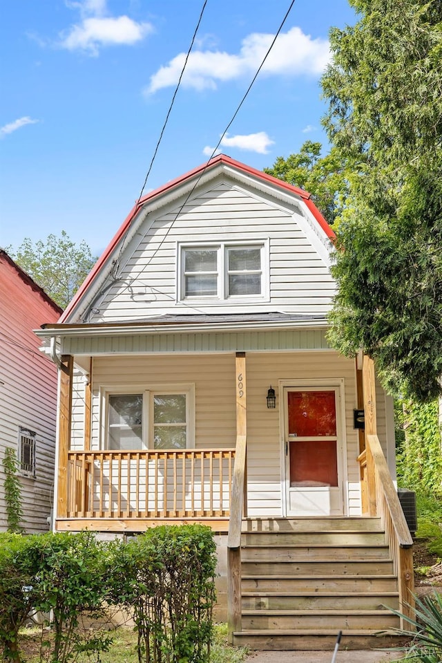 609 Jackson St, Lynchburg, VA 24504 - view of front of house with a gambrel roof and covered porch