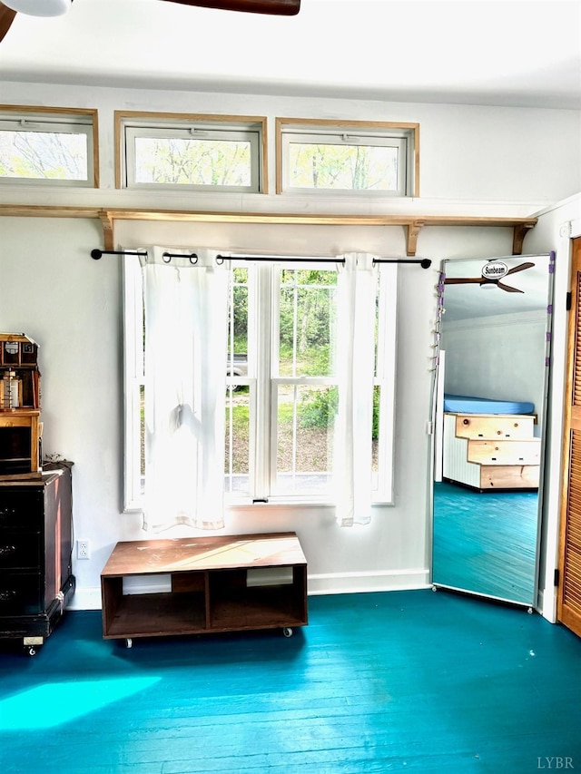 1721 Spencer Pl, Lynchburg, VA 24504 - living area featuring baseboards, ceiling fan, and wood finished floors