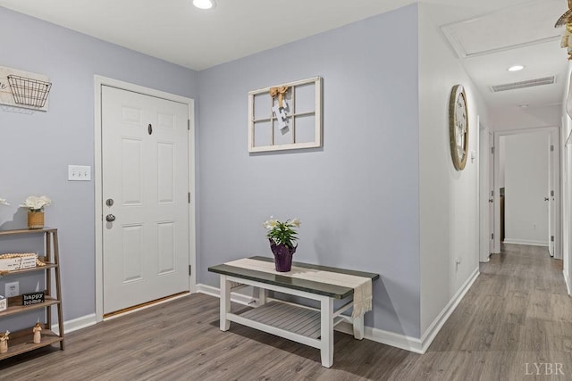 208 Samson Way, Madison Heights, VA 24572 - foyer with wood finished floors, baseboards, and recessed lighting