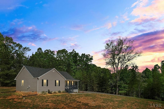 208 Samson Way, Madison Heights, VA 24572 - view of front of home featuring crawl space, a front yard, and covered porch