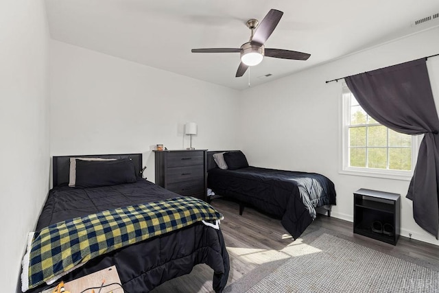 208 Samson Way, Madison Heights, VA 24572 - bedroom with wood finished floors, a ceiling fan, and baseboards