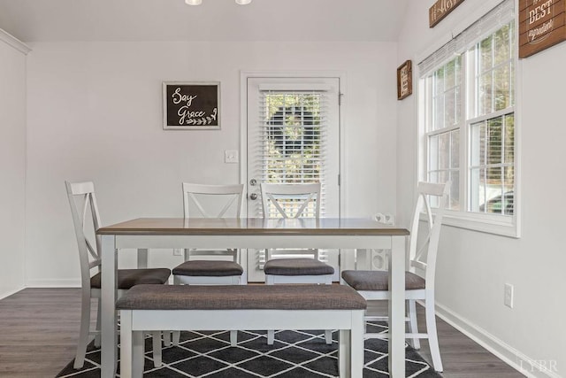 208 Samson Way, Madison Heights, VA 24572 - dining space with dark wood finished floors and baseboards