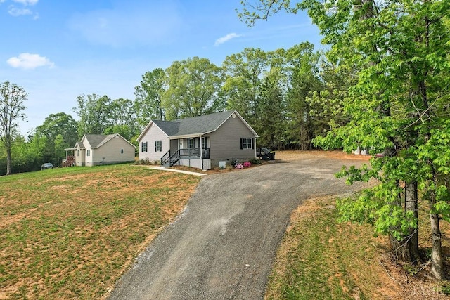 208 Samson Way, Madison Heights, VA 24572 - view of front of house with asphalt driveway and a front lawn