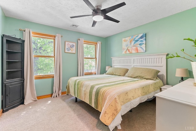 95 Rhage Ln, Lynchburg, VA 24504 - bedroom with a textured ceiling, carpet flooring, a ceiling fan, and baseboards