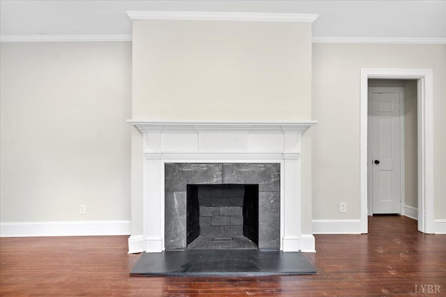 3882 Peakland Pl, Lynchburg, VA 24503 - detailed view of wood finished floors, ornamental molding, baseboards, and a high end fireplace