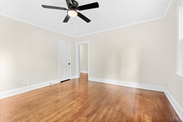 3882 Peakland Pl, Lynchburg, VA 24503 - empty room with light wood finished floors, crown molding, baseboards, and ceiling fan