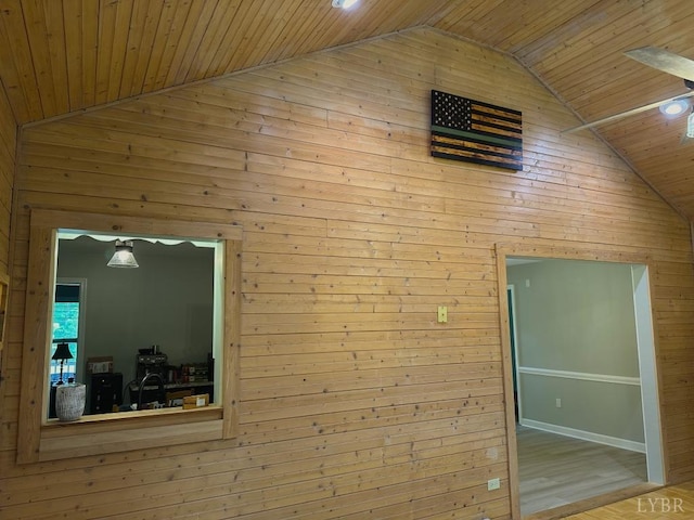 69 Gough Rd, Rustburg, VA 24588 - detailed view of wood ceiling, wooden walls, ceiling fan, and wood finished floors