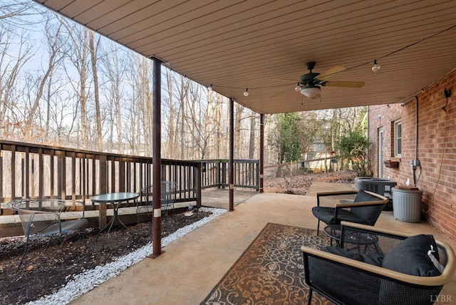 206 Simsbury Ln, Forest, VA 24551 - view of patio / terrace with central AC unit and a ceiling fan