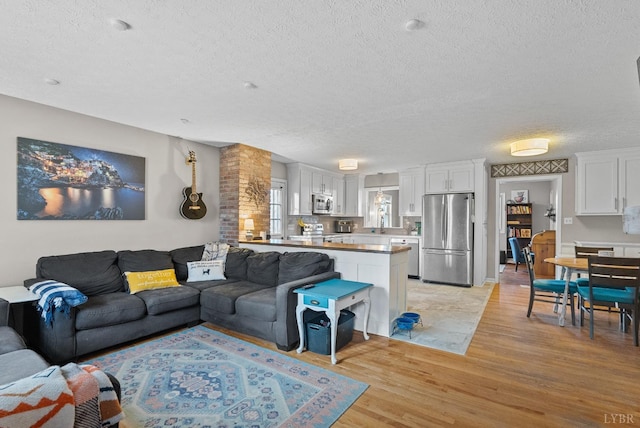 206 Simsbury Ln, Forest, VA 24551 - living area featuring a textured ceiling and light wood-style floors